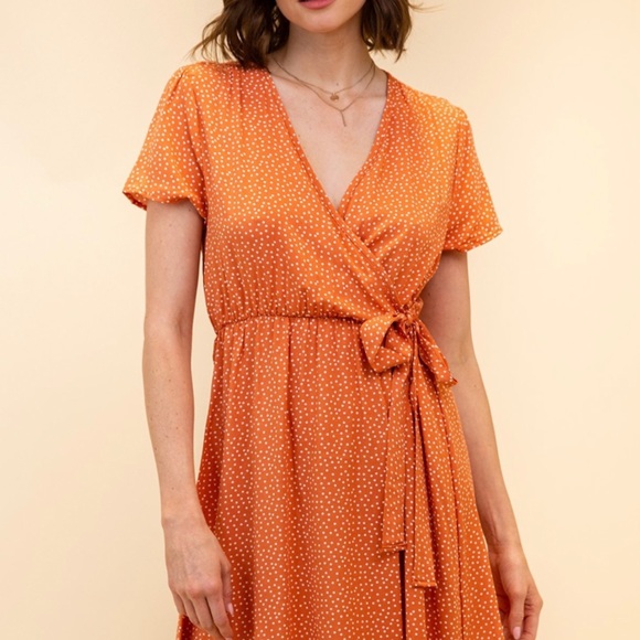 🆕Wrap style polka dot dress - Picture 3 of 5